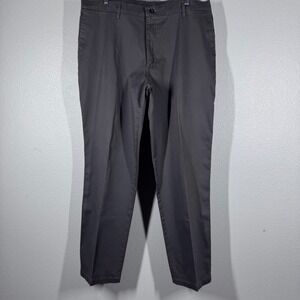 Wrangler Wrinkle Resistant Chinos Mens 38x32 Dark Grey Charcoal Pants‎